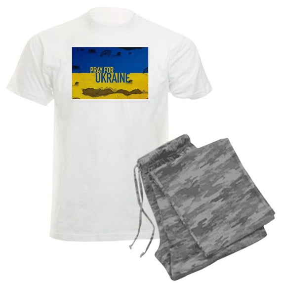CafePress - Pray For Ukraine Sweatshirt, Stand With Uk Pajamas - Men's Light Loose Fit Cotton Pajama Set