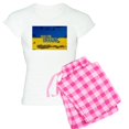 thumbnail image 1 of CafePress - Pray For Ukraine Sweatshirt, Stand With Uk Pajamas - Women's Short Sleeve Print T-Shirt and Pants Light Cotton Pajama Set, 1 of 7