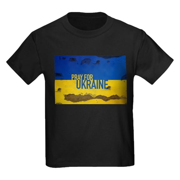 CafePress - Pray For Ukraine Sweatshirt, Stand With Uk T Shirt - Dark T-Shirt Kids XS-XL