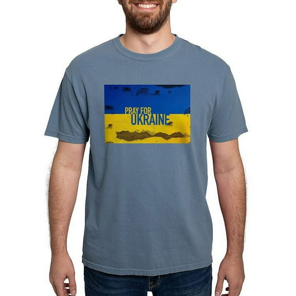 CafePress - Pray For Ukraine Sweatshirt, Stand With Uk T Shirt - Mens Comfort Colors Shirt