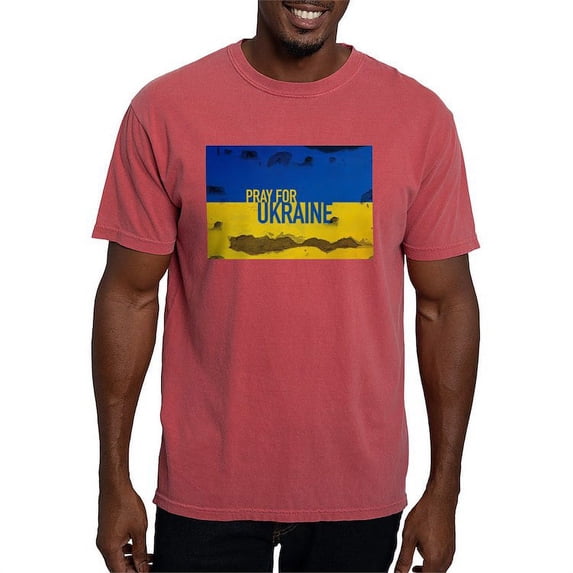 CafePress - Pray For Ukraine Sweatshirt, Stand With Uk T Shirt - Mens Comfort Colors Shirt