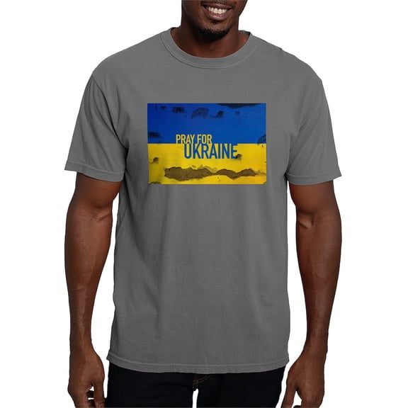 CafePress - Pray For Ukraine Sweatshirt, Stand With Uk T Shirt - Mens Comfort Colors Shirt