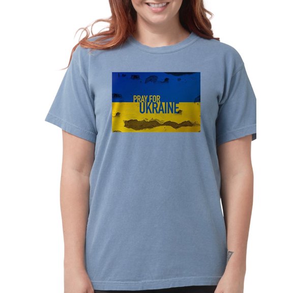 CafePress - Pray For Ukraine Sweatshirt, Stand With Uk T Shirt - Womens Comfort Colors® Shirt