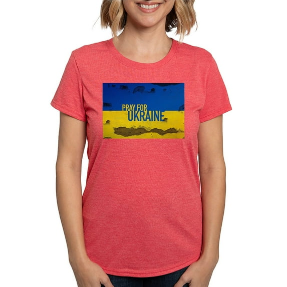 CafePress - Pray For Ukraine Sweatshirt, Stand With Uk T Shirt - Womens Tri-blend T-Shirt