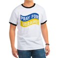 thumbnail image 1 of CafePress - Pray For Ukraine T Shirt - 100% Cotton Ringed T-Shirt, 1 of 4