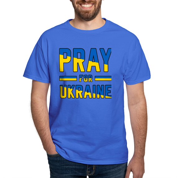 CafePress - Pray For Ukraine T Shirt - Men's Classic Graphic Cotton T-Shirt