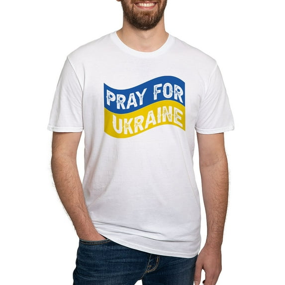 CafePress - Pray For Ukraine T Shirt - Fitted T-Shirt, Vintage Fit Soft Cotton Tee