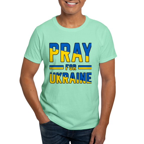 CafePress - Pray For Ukraine T Shirt - Men's Classic Graphic Cotton T-Shirt