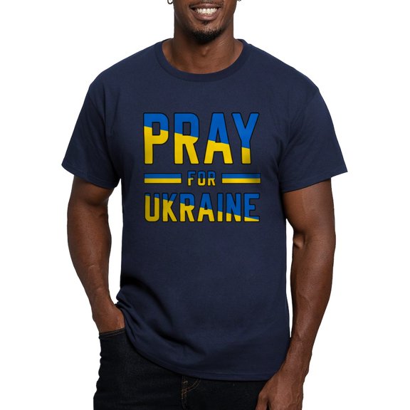 CafePress - Pray For Ukraine T Shirt - Men's Fitted T-Shirt