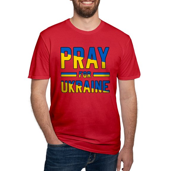 CafePress - Pray For Ukraine T Shirt - Men's Fitted T-Shirt