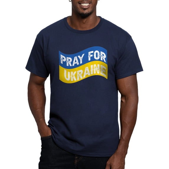 CafePress - Pray For Ukraine T Shirt - Men's Fitted T-Shirt