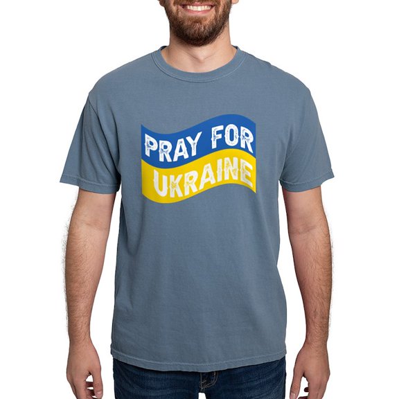 CafePress - Pray For Ukraine T Shirt - Mens Comfort Colors Shirt