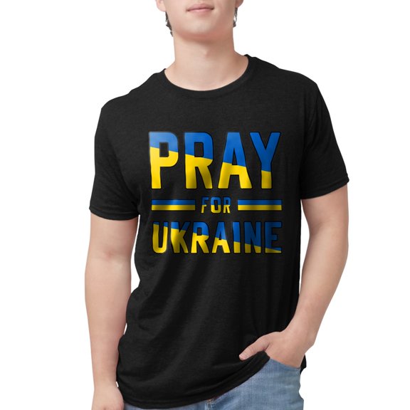 CafePress - Pray For Ukraine T Shirt - Mens Tri-blend T-Shirt