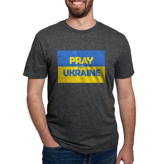 CafePress - Pray For Ukraine T Shirt - Mens Tri-blend T-Shirt