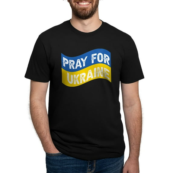 CafePress - Pray For Ukraine T Shirt - Mens Tri-blend T-Shirt