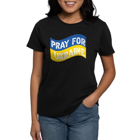 CafePress - Pray For Ukraine T Shirt - Women's Traditional Fit Dark T-Shirt