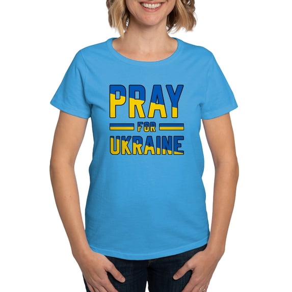 CafePress - Pray For Ukraine T Shirt - Women's Traditional Fit Dark T-Shirt