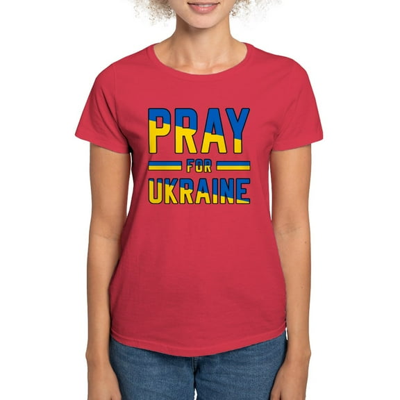 CafePress - Pray For Ukraine T Shirt - Women's Traditional Fit Dark T-Shirt