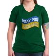 thumbnail image 1 of CafePress - Pray For Ukraine T Shirt - Women's V-Neck Dark T-Shirt, 1 of 1