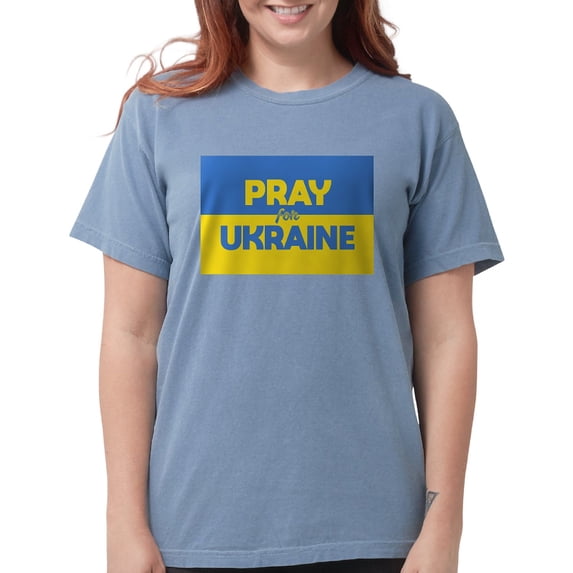 CafePress - Pray For Ukraine T Shirt - Womens Comfort Colors® Shirt