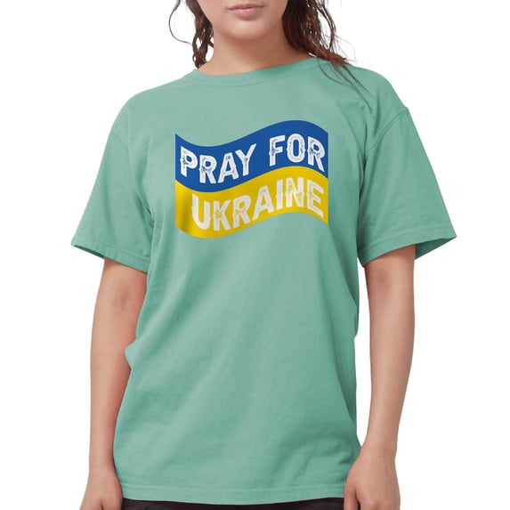 CafePress - Pray For Ukraine T Shirt - Womens Comfort Colors® Shirt