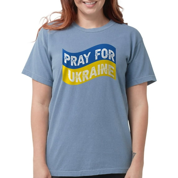 CafePress - Pray For Ukraine T Shirt - Womens Comfort Colors® Shirt