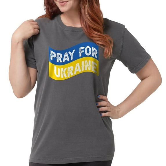 CafePress - Pray For Ukraine T Shirt - Womens Comfort Colors® Shirt