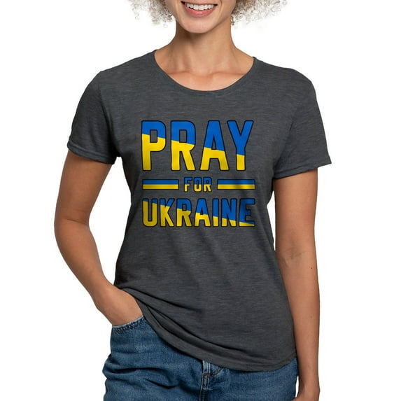 CafePress - Pray For Ukraine T Shirt - Womens Tri-blend T-Shirt