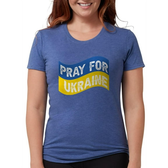 CafePress - Pray For Ukraine T Shirt - Womens Tri-blend T-Shirt