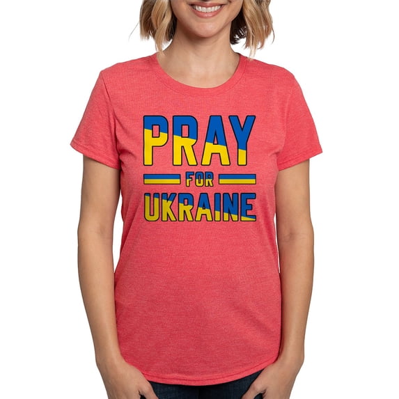 CafePress - Pray For Ukraine T Shirt - Womens Tri-blend T-Shirt