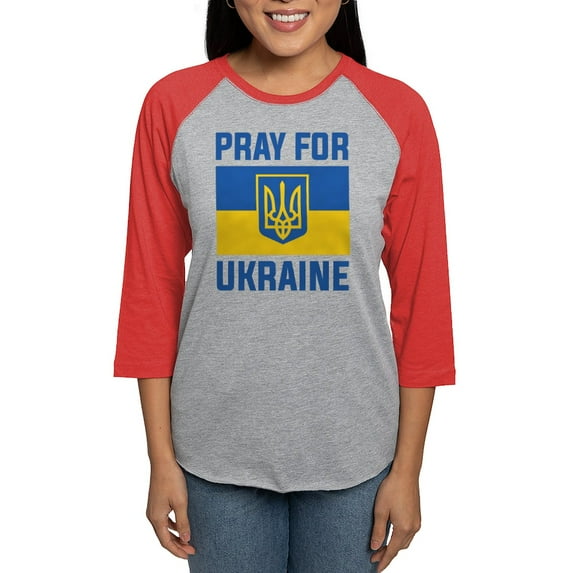 CafePress - Pray For Ukraine - Womens Baseball Tee