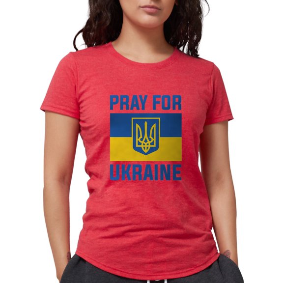 CafePress - Pray For Ukraine Womens Tri Blend T Shirt - Womens Tri-blend T-Shirt