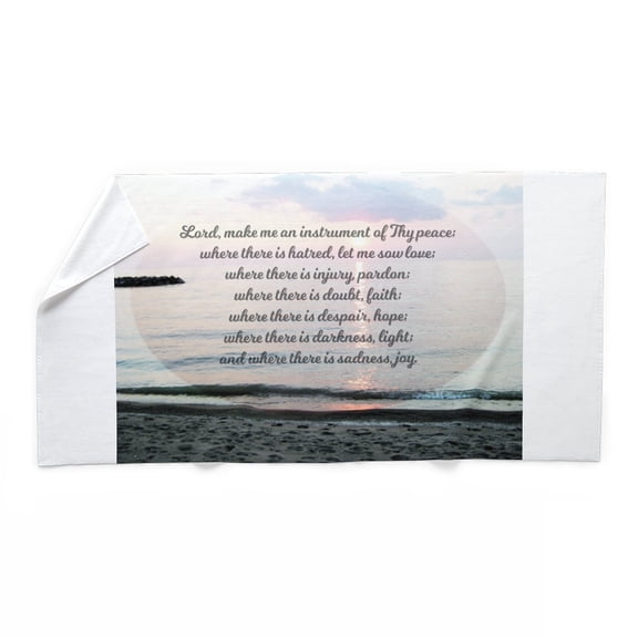 CafePress - Prayer Of St. Franics - Large Beach Towel, Soft 30"x60" Towel with Unique Design