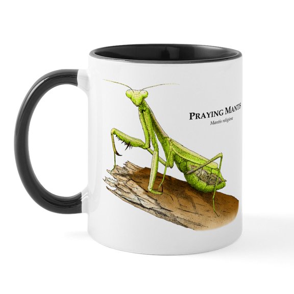 CafePress - Praying Mantis Mug - 11 oz Ceramic Mug - Novelty Coffee Tea Cup