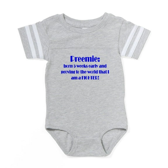CafePress - Preemieblue - Cute Infant Baby Football Bodysuit