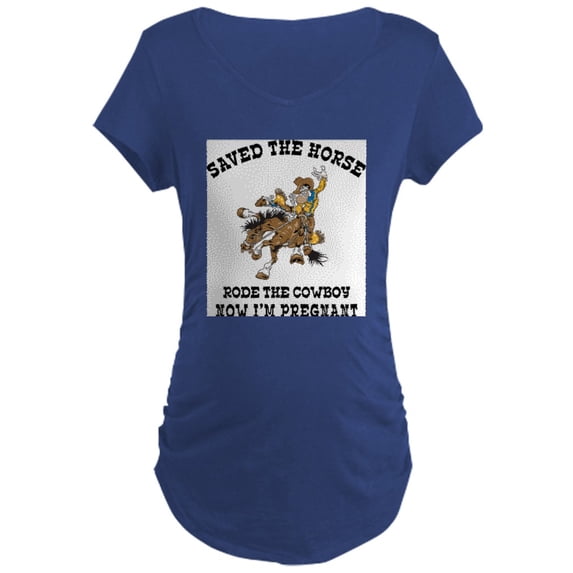 CafePress - Pregnant Cowgirl Maternity T Shirt - Maternity Dark T-Shirt
