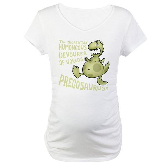 CafePress - Pregosaurus Maternity T Shirt - Cotton Maternity T-shirt, Cute & Funny Pregnancy Tee