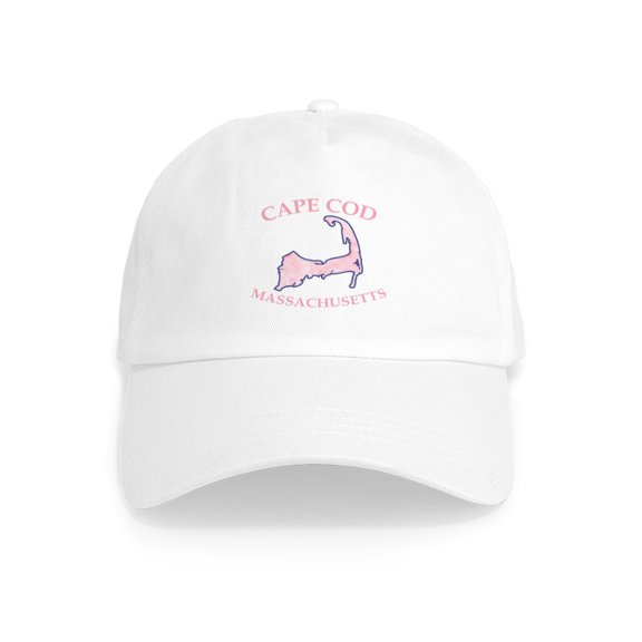 CafePress - Preppy Pink Cape Cod Massachusetts - Adjustable 100% Brushed Unisex Casual Cotton Baseball Cap, Beige, 1