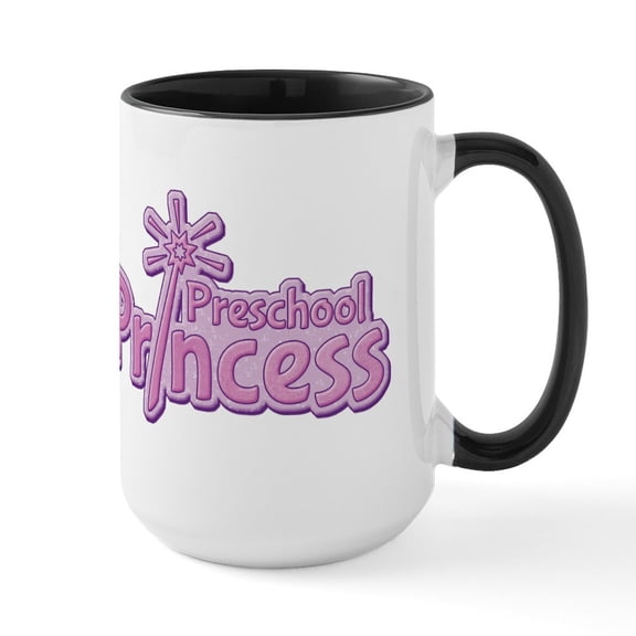 CafePress - Preschool Princess Large Mug - 15 oz Ceramic Large White Novelty Mug