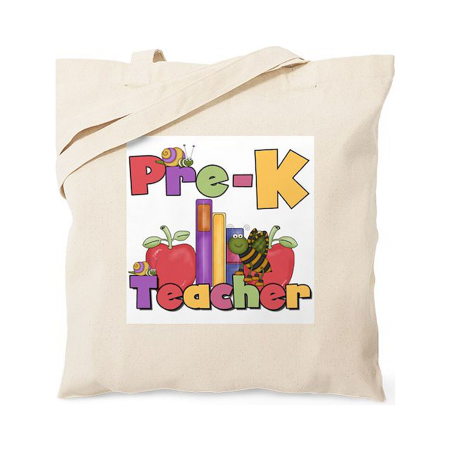 CafePress Preschool Teacher Gift Tote Bag - Natural Canvas Reusable Shopping Bag With Fun Graphic - View #5