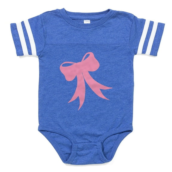 CafePress - Pretty Pink Bow - Cute Infant Baby Football Bodysuit
