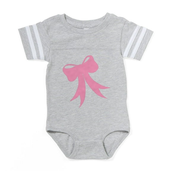 CafePress - Pretty Pink Bow - Cute Infant Baby Football Bodysuit
