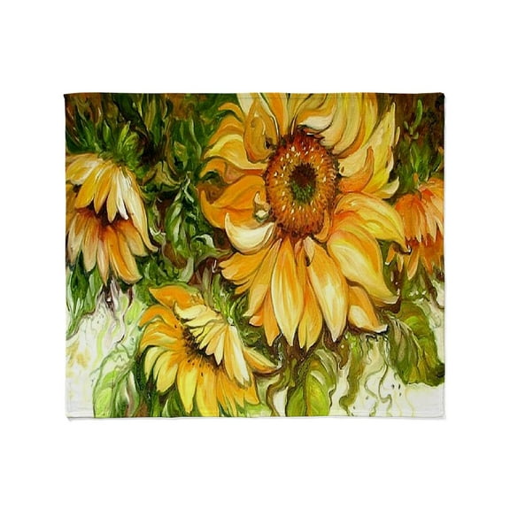 CafePress - Pretty Sunflowers Throw Blanket - Soft Fleece Throw Blanket, 50"x60" for All Ages