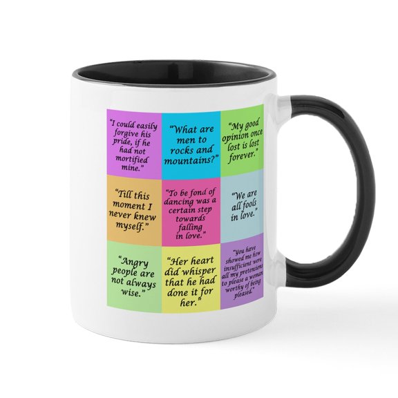 CafePress - Pride And Prejudice Quotes Mugs - 11 oz Ceramic Mug - Novelty Coffee Tea Cup