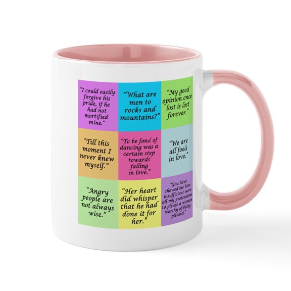 CafePress - Pride And Prejudice Quotes Mugs - 11 oz Ceramic Mug - Novelty Coffee Tea Cup