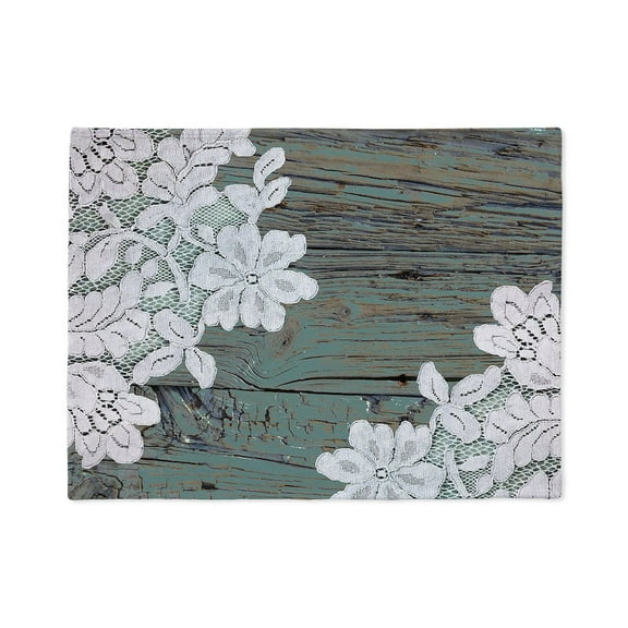 CafePress - Primitive Teal Barnwood Lace - Soft Fleece Throw Stadium Blanket, 30"x40"