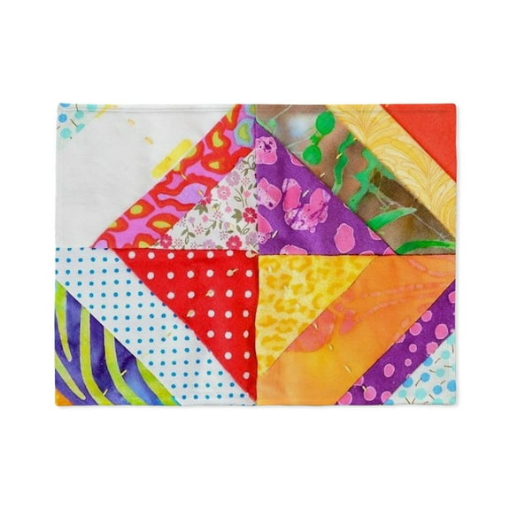 CafePress - Primitive Western Country Patchwork Quilt Image - Soft Fleece Throw Stadium Blanket, 30"x40"