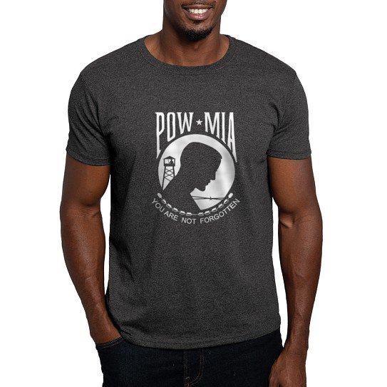 CafePress - Prisoner Of War/Missing In Action Black T Shirt - Men's Classic Cotton T-Shirts