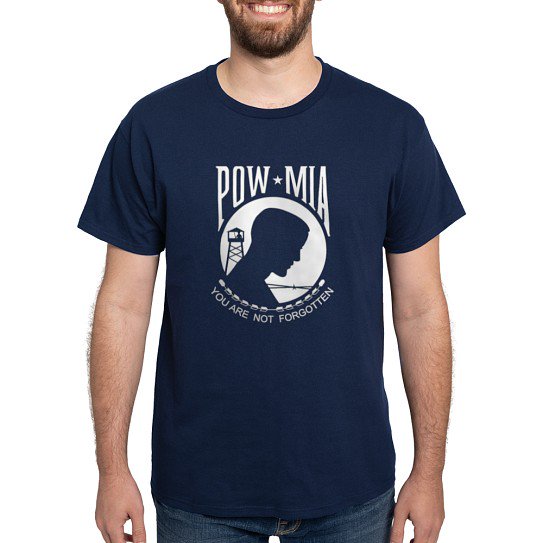CafePress - Prisoner Of War/Missing In Action Black T Shirt - Men's Classic Cotton T-Shirts