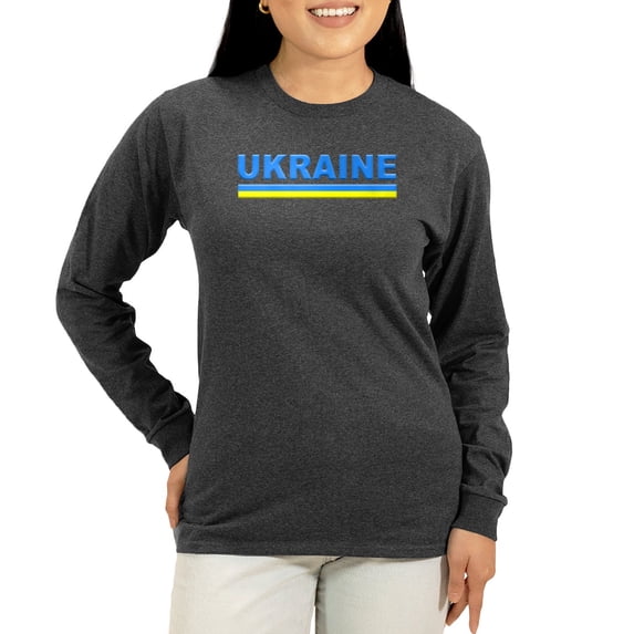 CafePress - Pro Ukraine Pride Ukrainian Fl Long Sleeve T Shirt - Women's Long Sleeve Graphic Tee Casual Fit